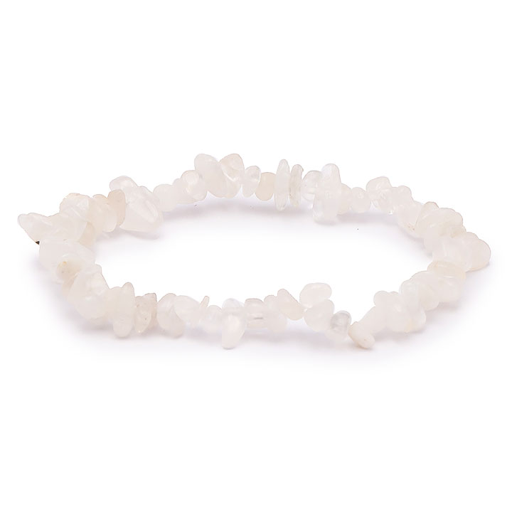 Bracelet pierre de lune adulaire blanche du Sri Lanka perles de