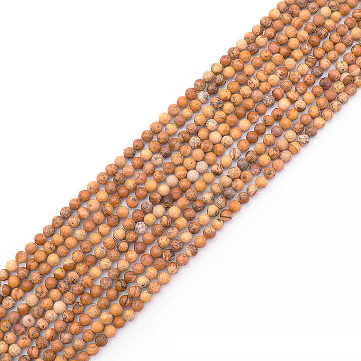 Lot De 90 Perles En Jaspe Paysage Naturel 8mm
